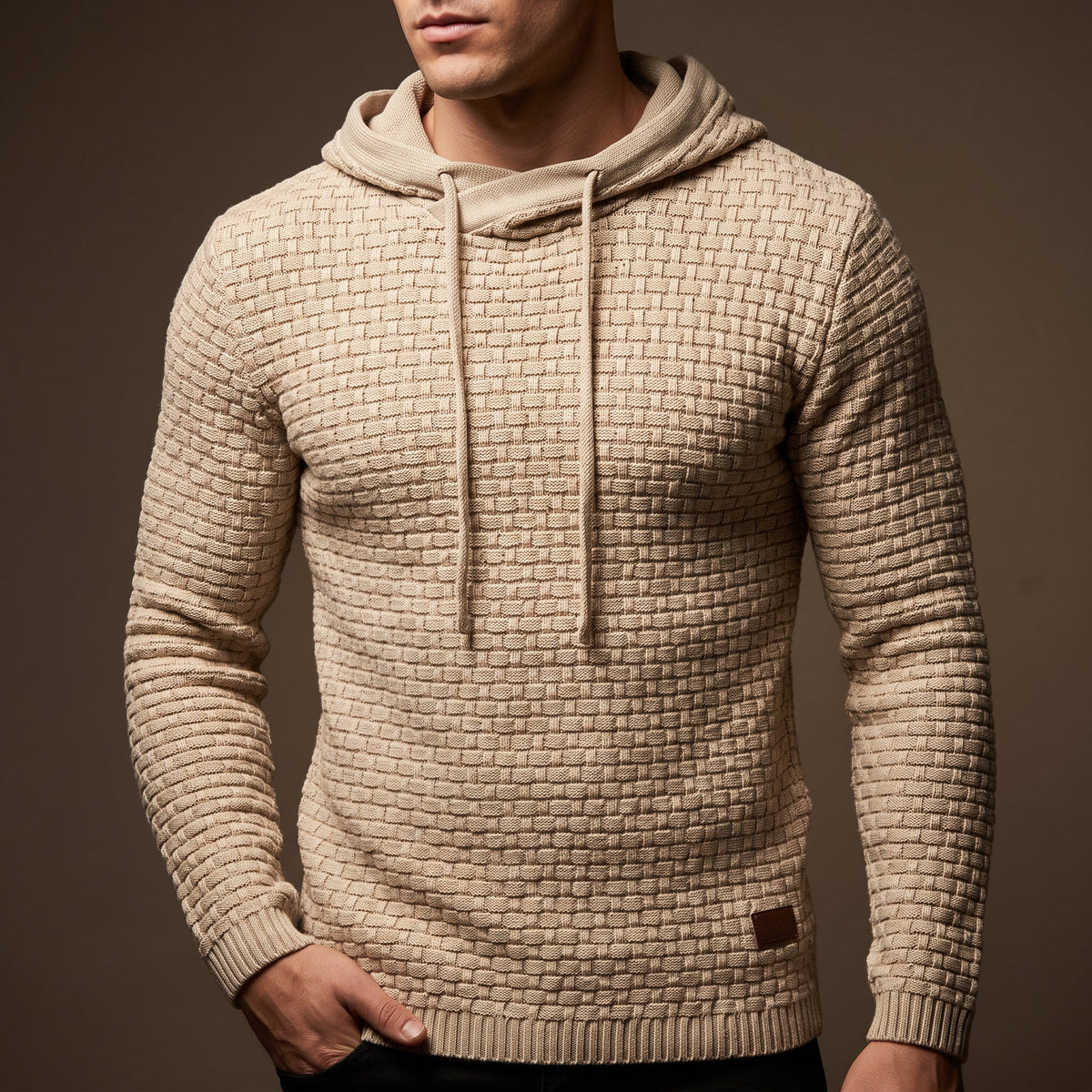 Archie - Men's Waffle-Knit Pullover Hoodie