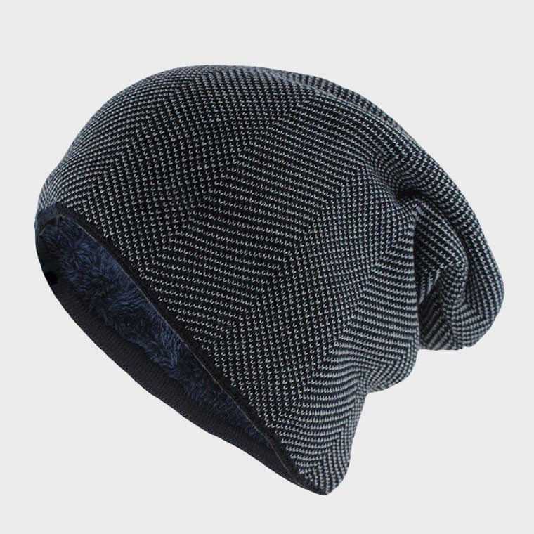 Denver - Slouchy Knit Beanie with Faux-Fur Lining