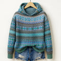 Francesca - Women's Fair Isle Patterned Hoodie Sweater