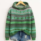 Francesca - Women's Fair Isle Patterned Hoodie Sweater
