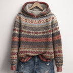 Francesca - Women's Fair Isle Patterned Hoodie Sweater