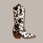Margot - Women's Knee-High Cow Print Cowboy Boots