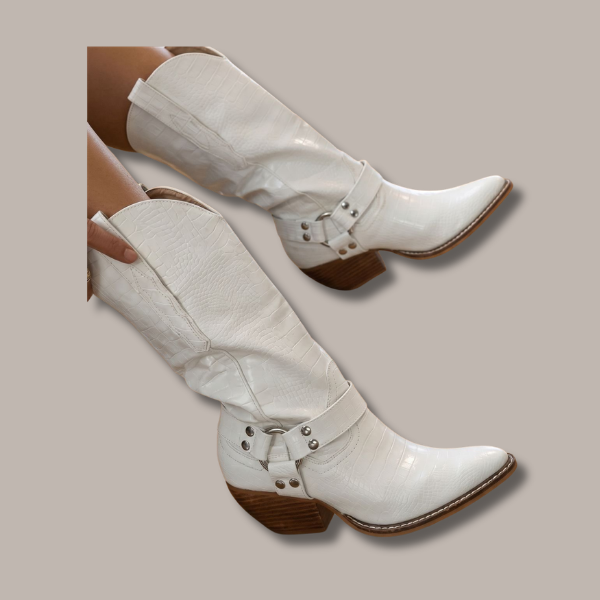 Margot - Women's Knee-High Cow Print Cowboy Boots