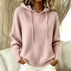 Nora - Women's Ribbed Hooded Pullover Sweater