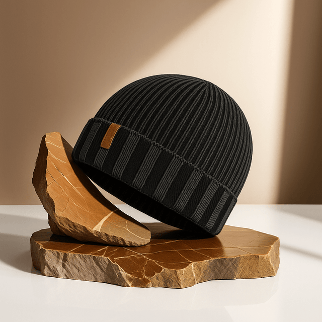 Tromsø - Ribbed Knit Beanie with Fold-Over Cuff