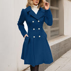 Aileen - Women's Double-Breasted Coat with Belted Waist