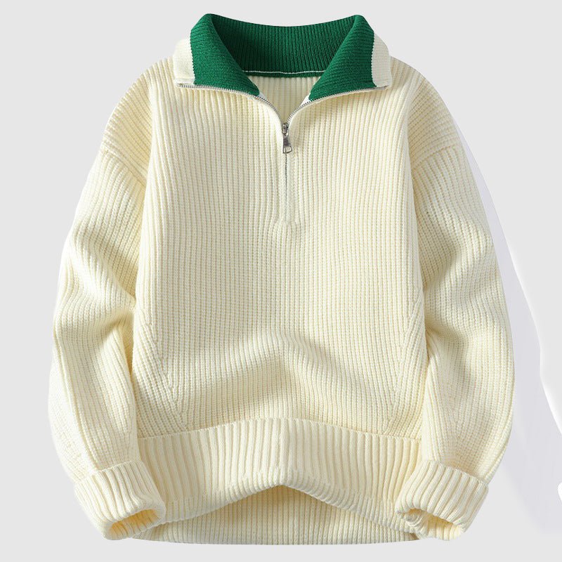 Alaric - Men's Ribbed Half-Zip Collar Sweater
