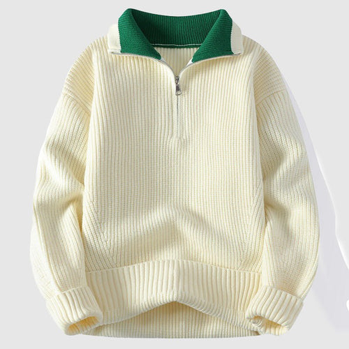 Alaric - Men's Ribbed Half-Zip Collar Sweater