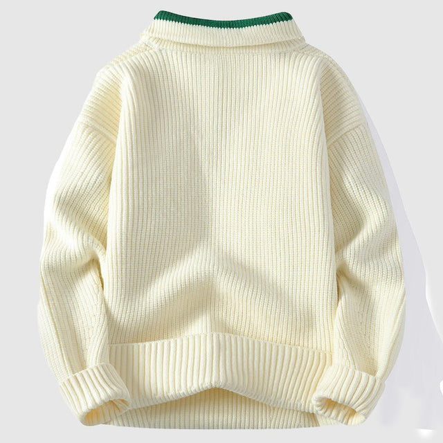 Alaric - Men's Ribbed Half-Zip Collar Sweater