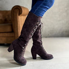 Alison - Women’s Round Toe Lace-Up Knee-High Boots 3