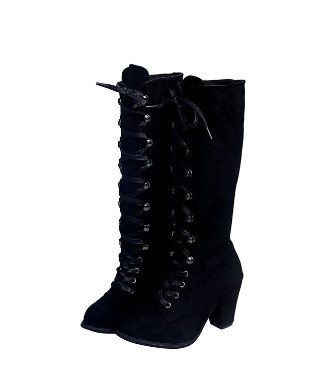 Alison - Women’s Round Toe Lace-Up Knee-High Boots 7