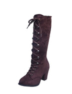 Alison - Women’s Round Toe Lace-Up Knee-High Boots 8