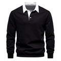 Amir - Men's Two-Tone Long Sleeve Polo Sweatshirt 1