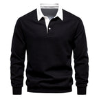 Amir - Men's Two-Tone Long Sleeve Polo Sweatshirt 1