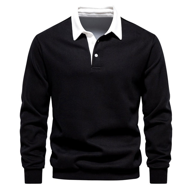 Amir - Men's Two-Tone Long Sleeve Polo Sweatshirt 1