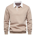 Amir - Men's Two-Tone Long Sleeve Polo Sweatshirt 3