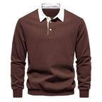 Amir - Men's Two-Tone Long Sleeve Polo Sweatshirt 4