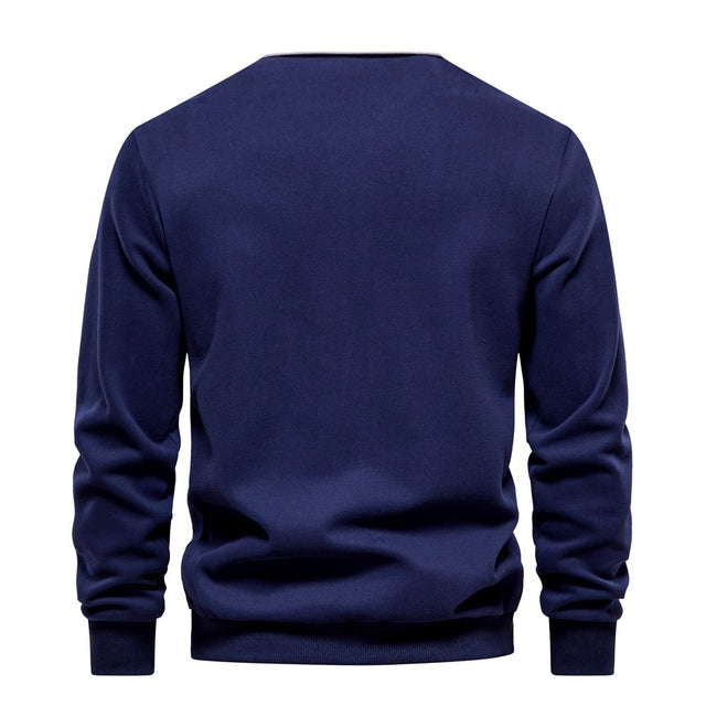 Amir - Men's Two-Tone Long Sleeve Polo Sweatshirt 6