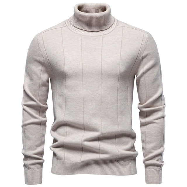 Andreas - Men's Ribbed Turtleneck Slim Fit Sweater 1