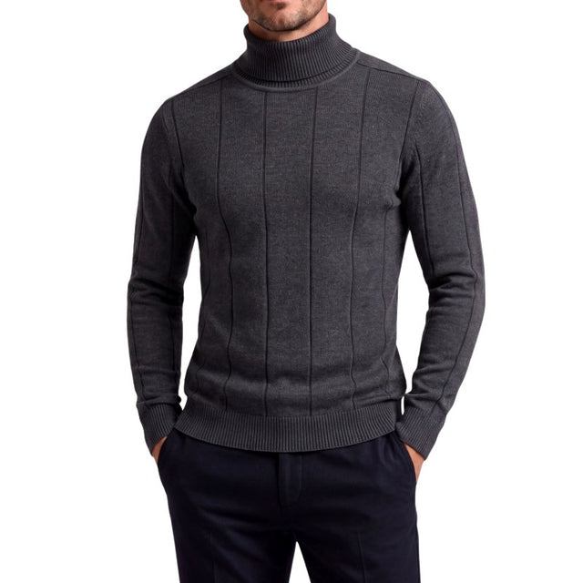 Andreas - Men's Ribbed Turtleneck Slim Fit Sweater 9