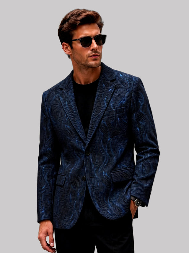 Andrew - Men's Abstract Pattern Single-Breasted Blazer