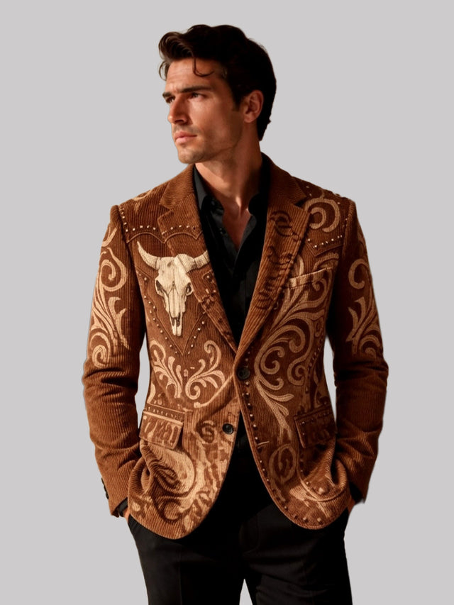 Andrew - Men's Abstract Pattern Single-Breasted Blazer