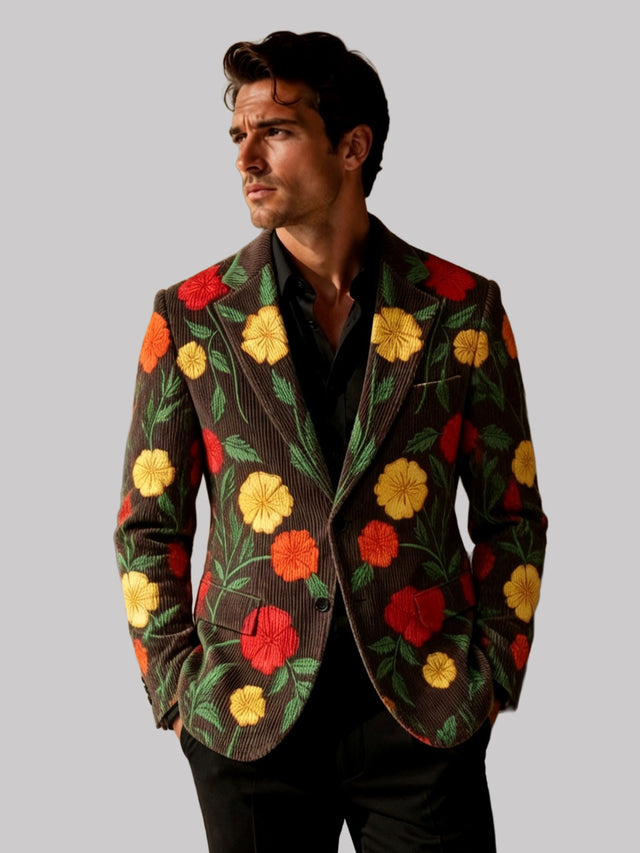 Andrew - Men's Abstract Pattern Single-Breasted Blazer