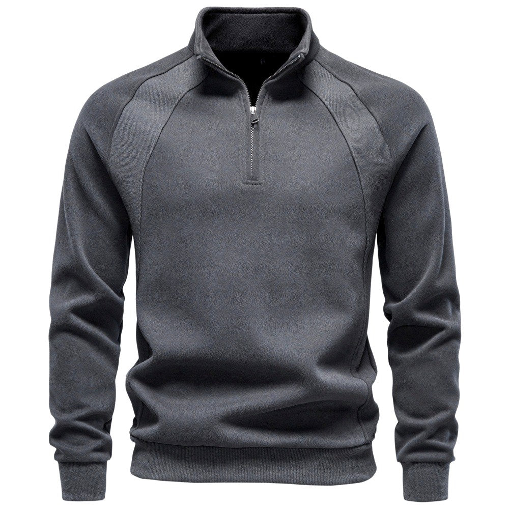 Basil - Men's Stand Collar Quarter-Zip Sweatshirt 1