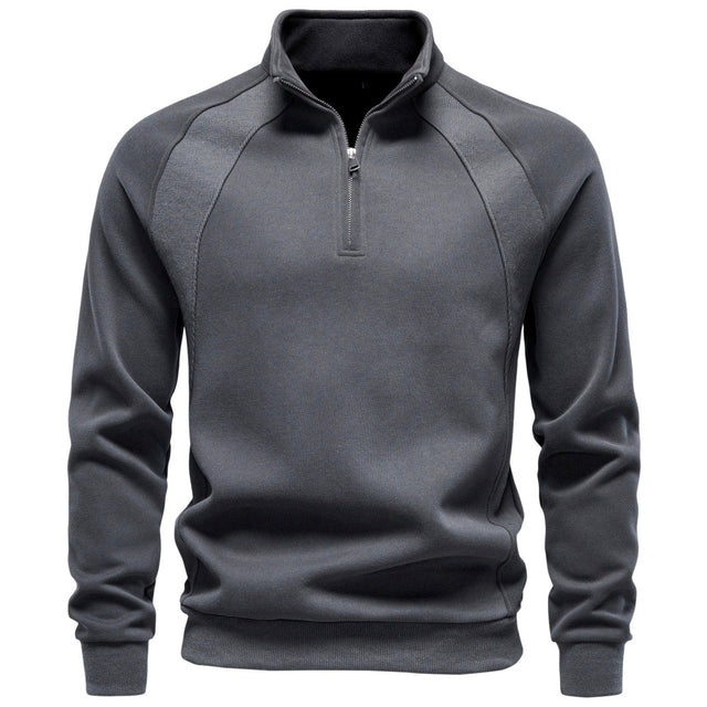 Basil - Men's Stand Collar Quarter-Zip Sweatshirt 1