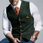 Benedict - Men's Notch-Lapel Waistcoat with Chain Detail