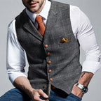 Benedict - Men's Notch-Lapel Waistcoat with Chain Detail