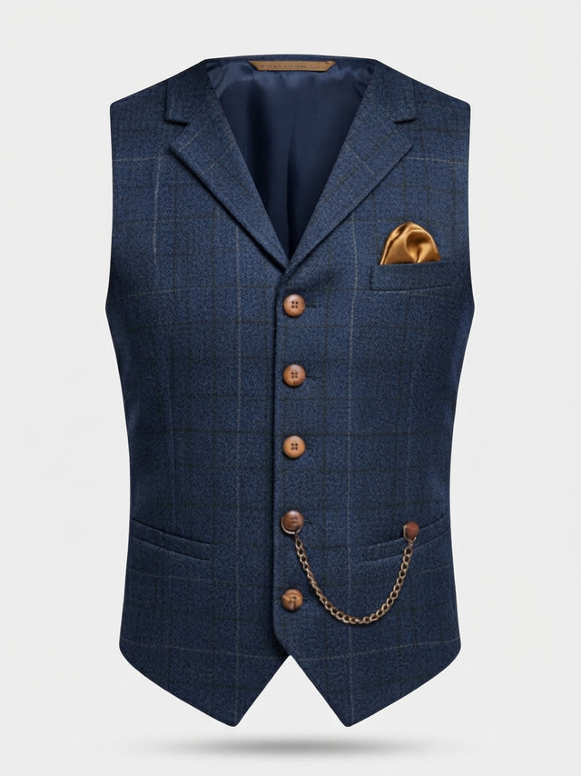 Benedict - Men's Notch-Lapel Waistcoat with Chain Detail
