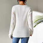 Brooke - Women's Long-Sleeve Open-Knit Sweater with Contrast Trim 9