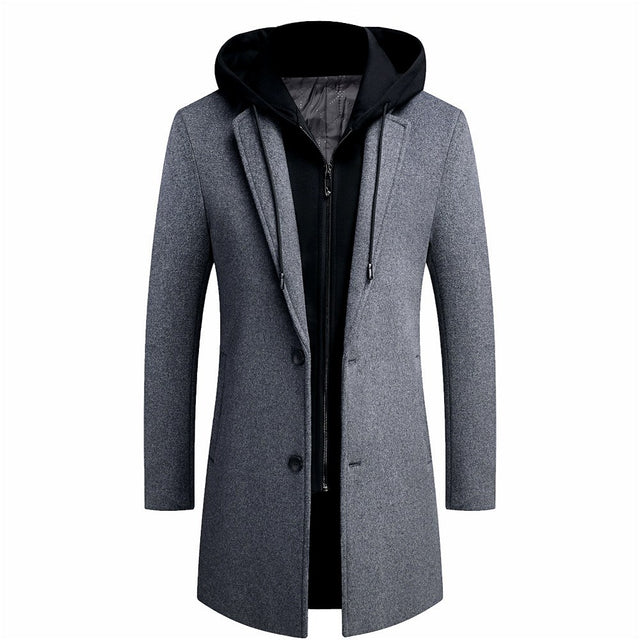 Callahan - Men's Zip Hood Wool Trench Coat 3