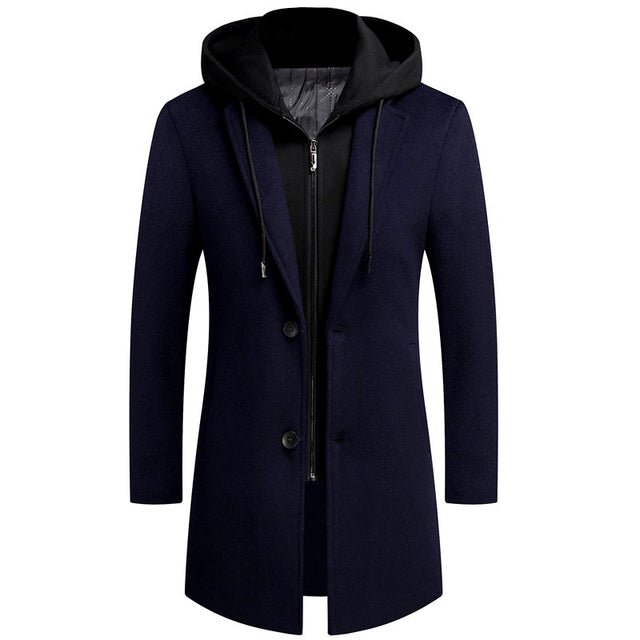 Callahan - Men's Zip Hood Wool Trench Coat 5