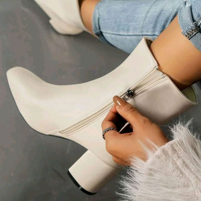 Carol - Women's Pointed-Toe Ankle Boots with Side Zip