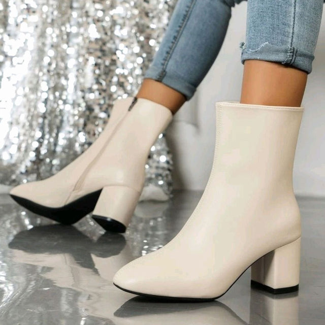 Carol - Women's Pointed-Toe Ankle Boots with Side Zip