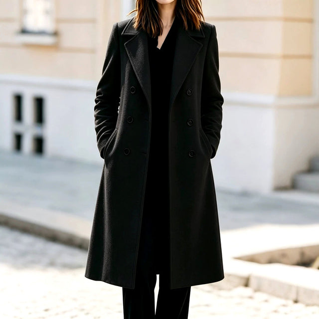 Chastity - Women’s Notched Lapel Wool Long Coat 2