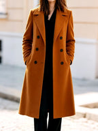 Chastity - Women’s Notched Lapel Wool Long Coat 4
