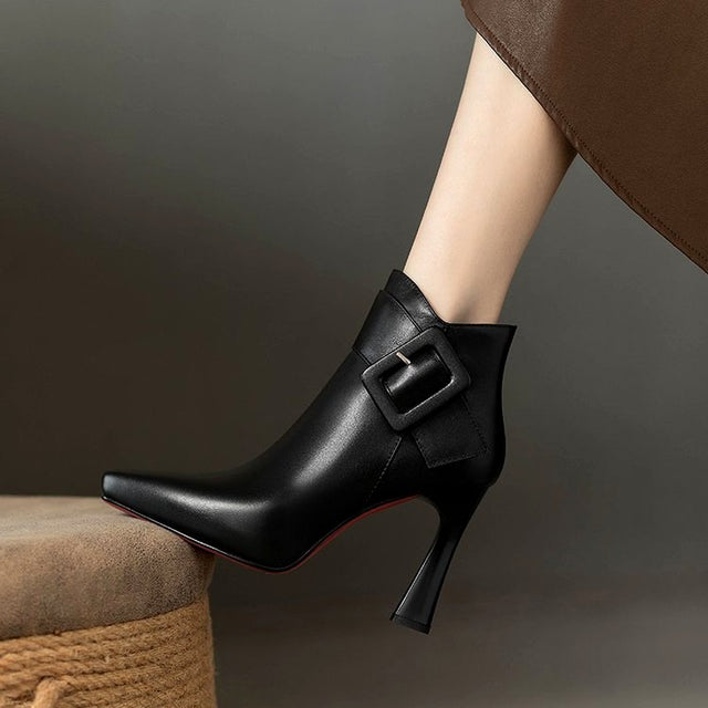 Cheryl - Women's Ankle Boots with Buckle Detail 4