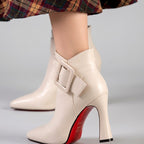 Cheryl - Women's Ankle Boots with Buckle Detail 7
