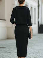 Clarissa - Women's Boat-Neck Cropped Top and Skirt Set