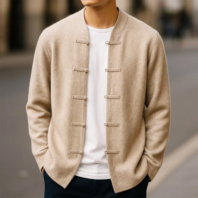 Clark - Men's Toggle Cardigan with Mandarin Collar