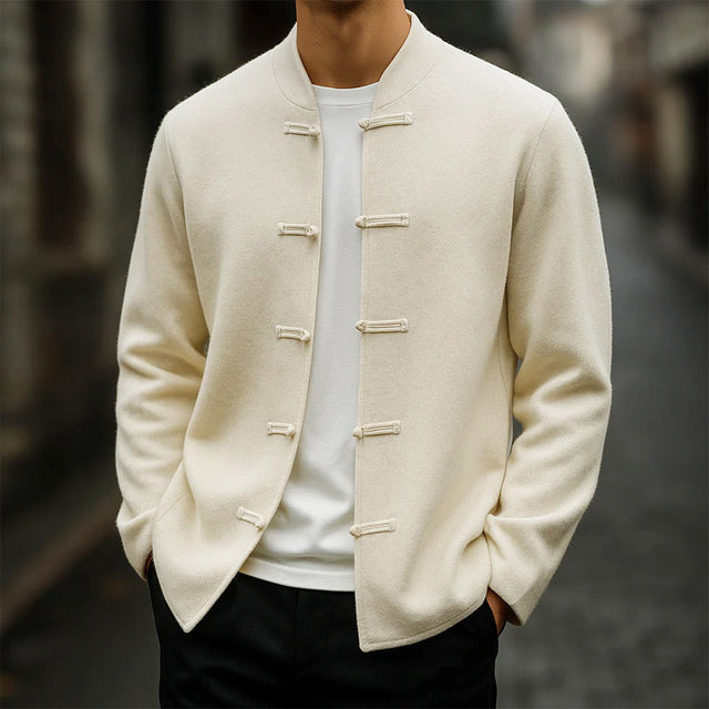 Clark - Men's Toggle Cardigan with Mandarin Collar