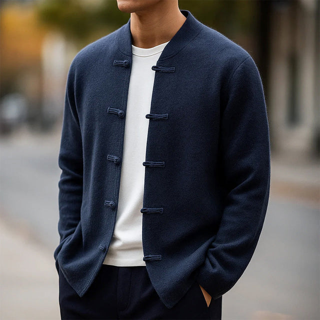 Clark - Men's Toggle Cardigan with Mandarin Collar