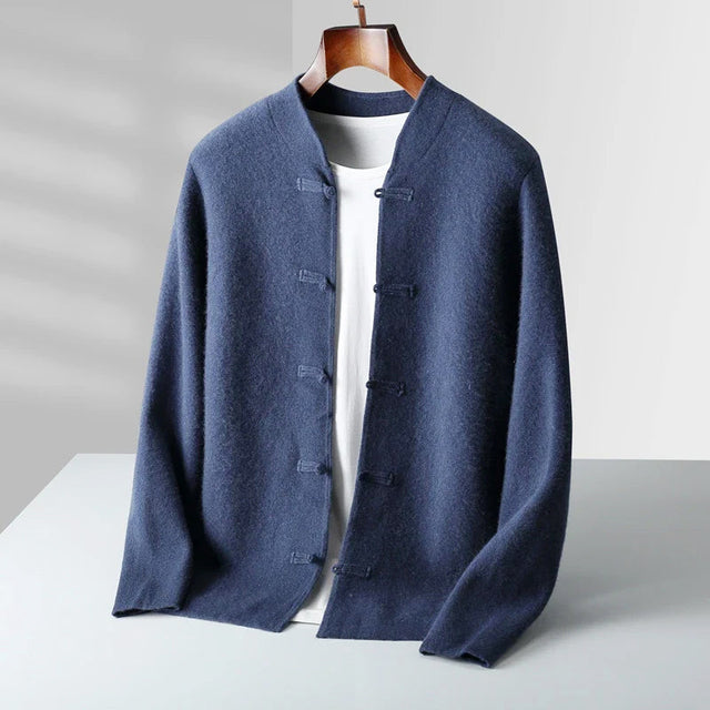 Clark - Men's Toggle Cardigan with Mandarin Collar