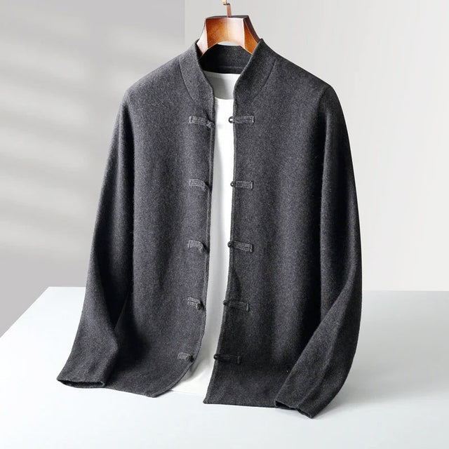 Clark - Men's Toggle Cardigan with Mandarin Collar