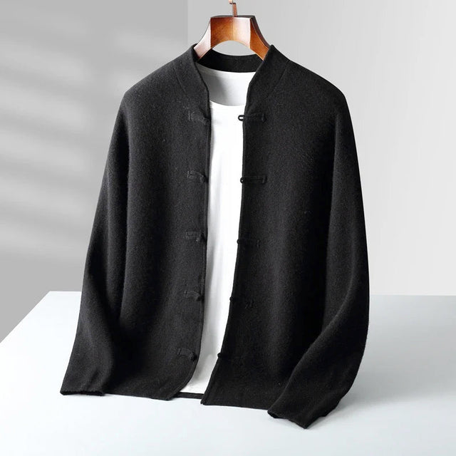 Clark - Men's Toggle Cardigan with Mandarin Collar