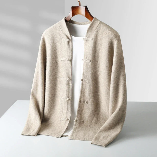 Clark - Men's Toggle Cardigan with Mandarin Collar