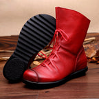 Cornelia - Women’s Leather Lug Sole Ankle Boots 1